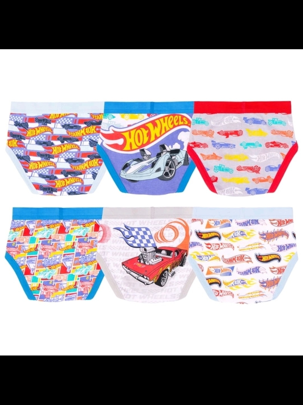 Hot Wheels NEW Boys 6-Pack Briefs Underwear 100% Combed Cotton Size 2T-3T